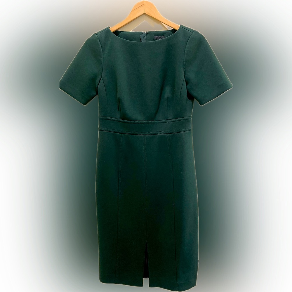 Ann Taylor - Green Dress - Front Slit - Size 2 Petite